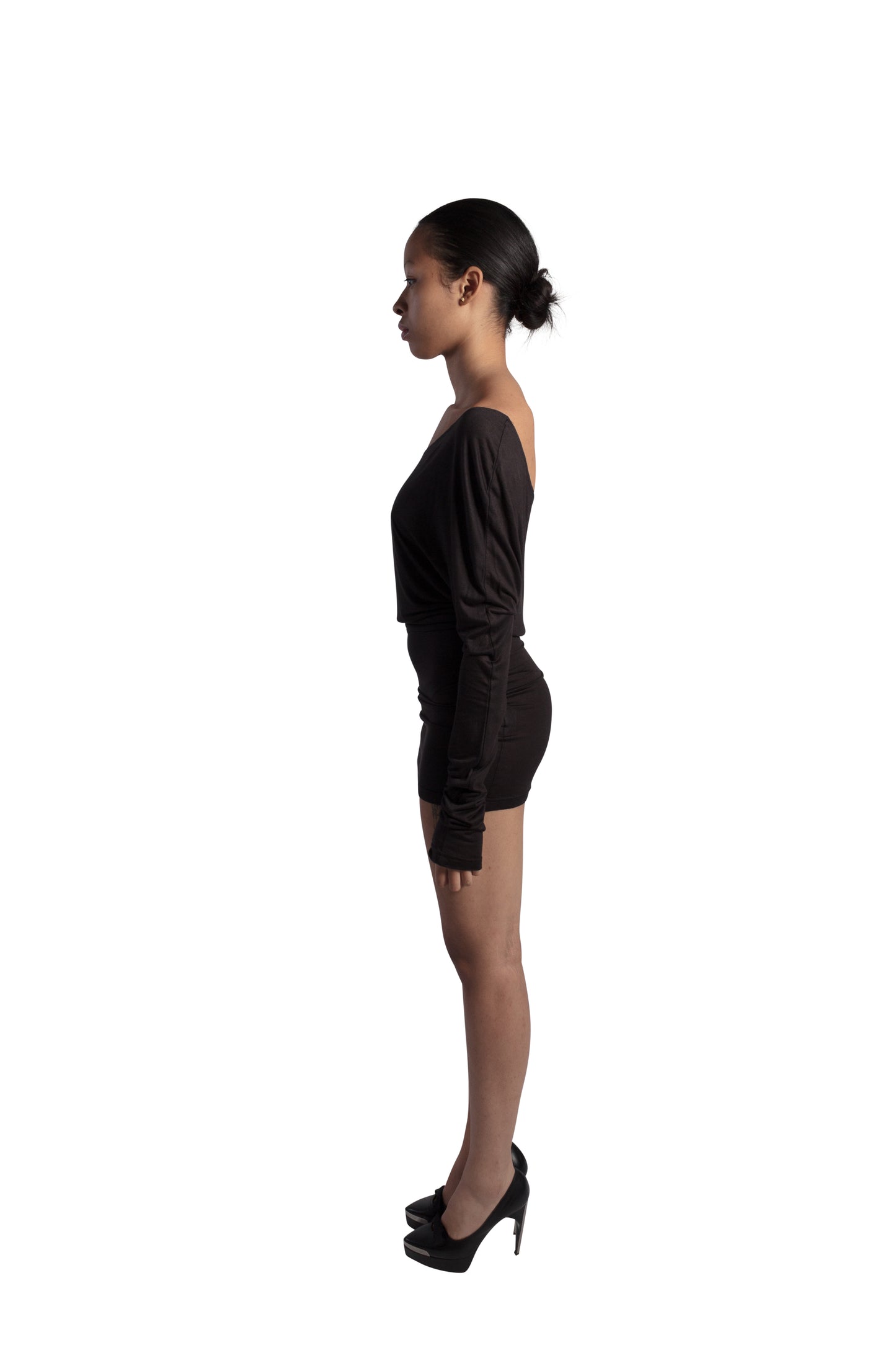 ALEXIE BLOUSE IN BLACK MESH/SILK