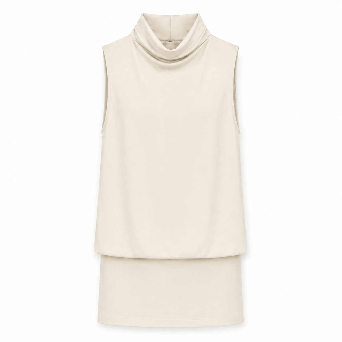 Polo neck dress white