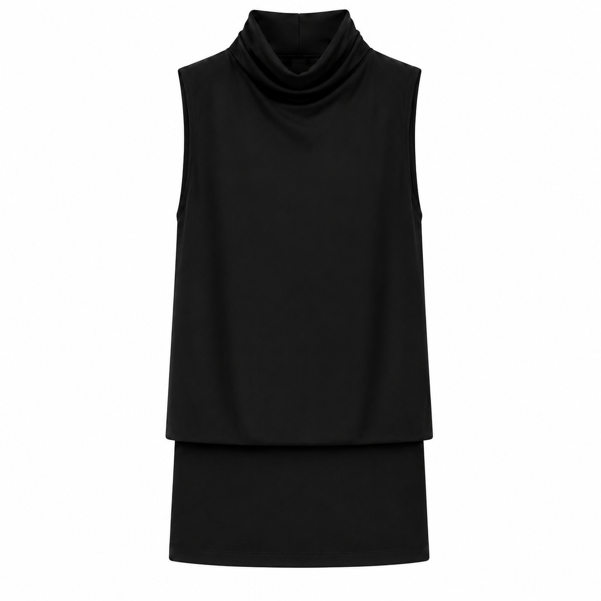Polo neck dress black