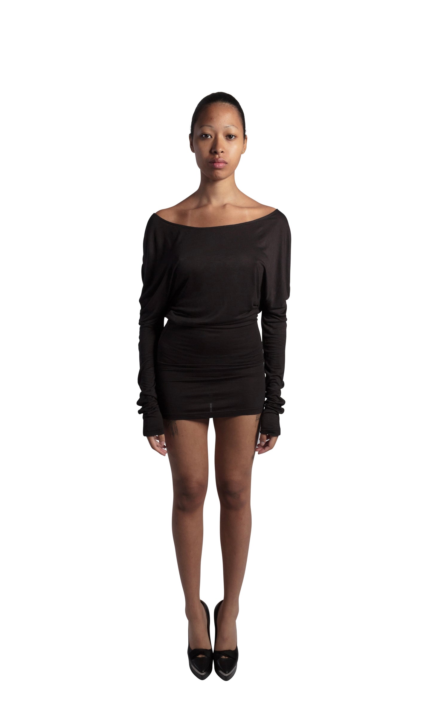ALEXIE BLOUSE IN BLACK MESH/SILK