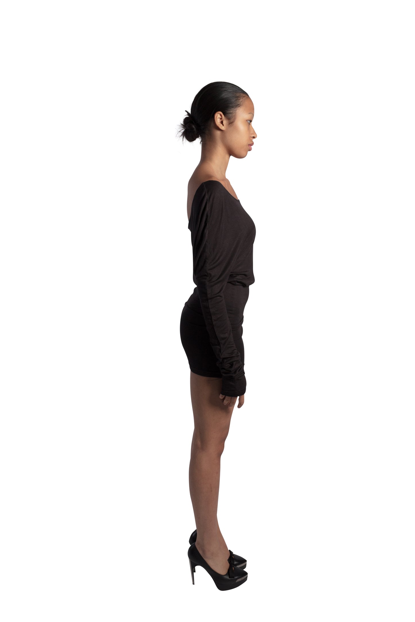 ALEXIE BLOUSE IN BLACK MESH/SILK