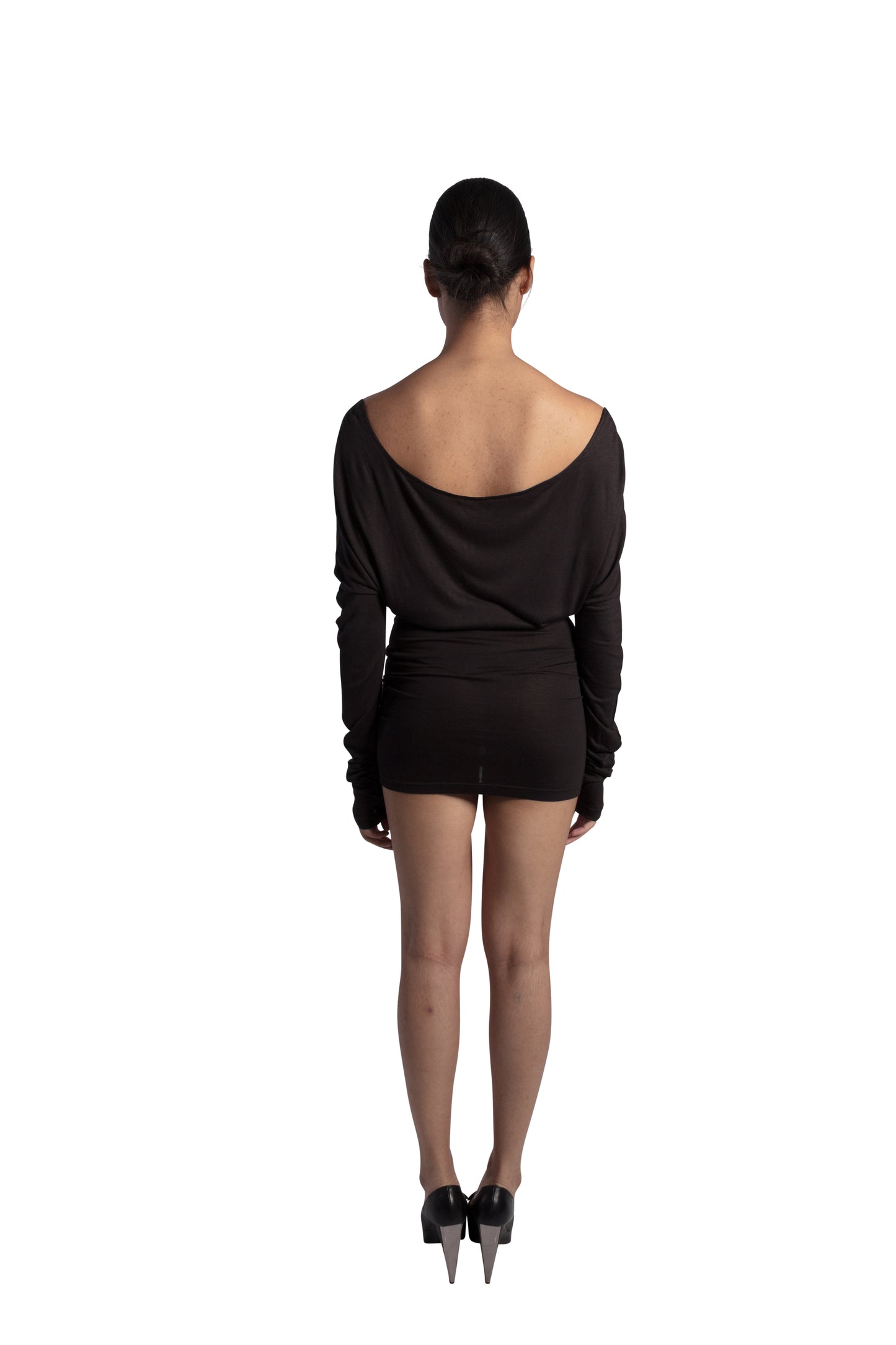 ALEXIE BLOUSE IN BLACK MESH/SILK