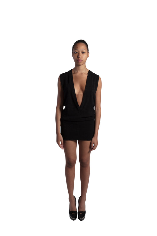 Vest dress / knit black