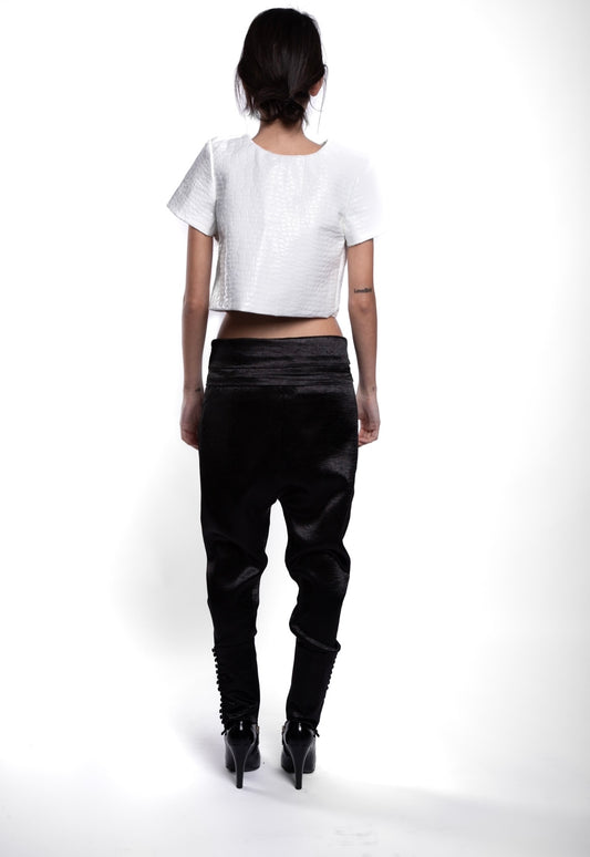 Rex trouser black satin